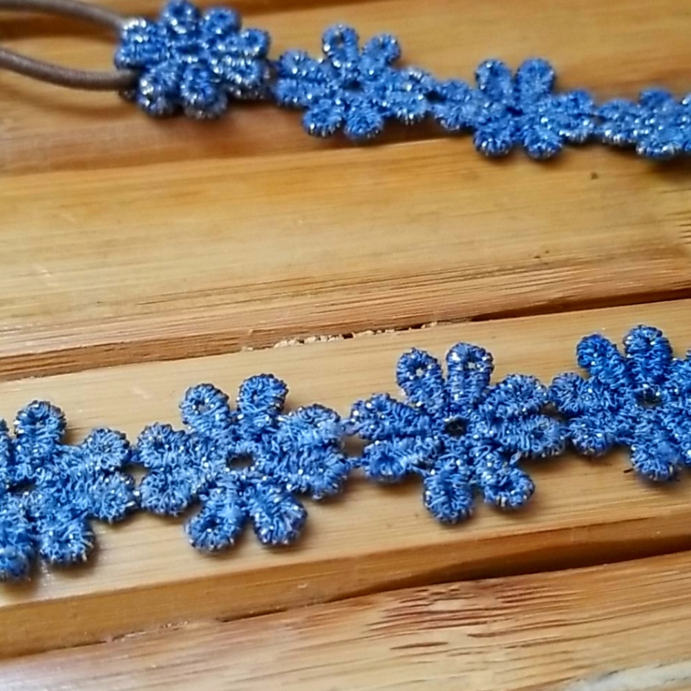 Blue flower headband